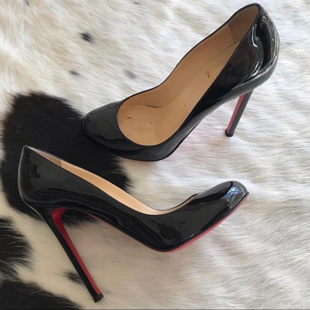 Christian Louboutin black patent pumps